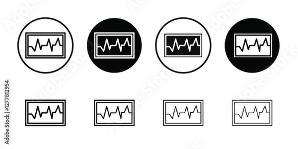 Fototapeta cardiogram icon Vector flat thin line illustration