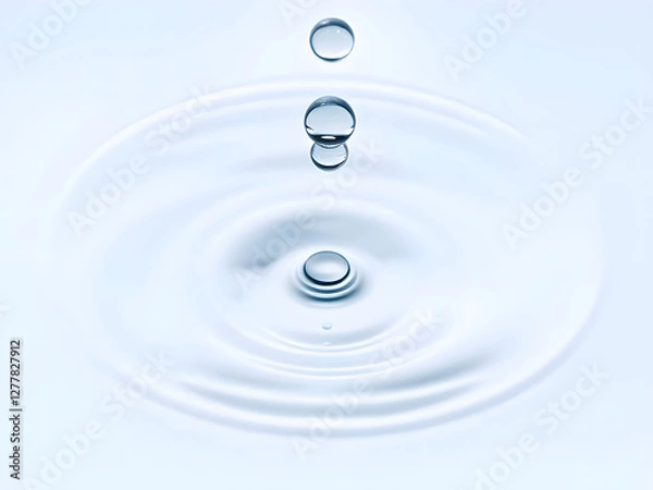 Fototapeta Clear Water drop with circular waves