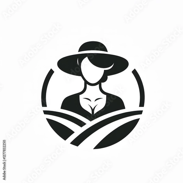 Fototapeta AI Generate of stylized, illustration, abstract, simple, elegant of Farmer with work tools. The design reflects rural life, hard works, farming traditions, and the celebration of Farmer’s Day.