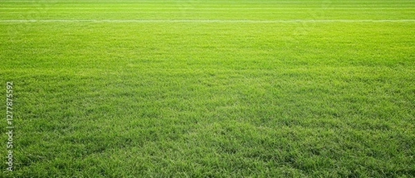 Fototapeta A large, lush green field with a white line down the middle