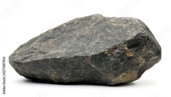 Obraz Isolated dark grey stone on white background