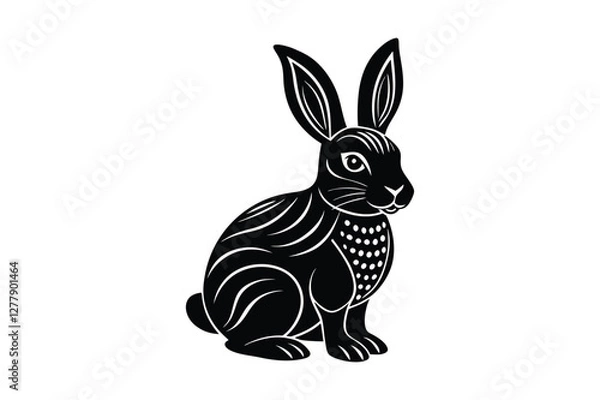 Fototapeta vector illustration of a  line art bunny