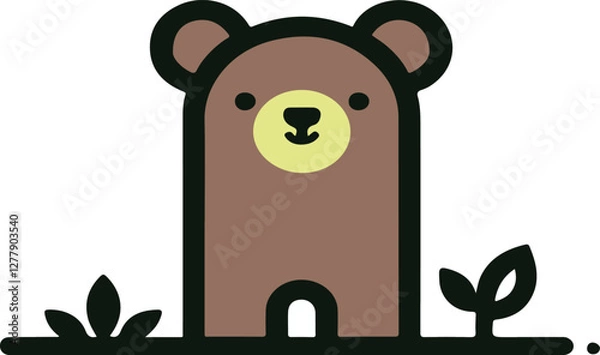 Fototapeta A simple Bear vector style with white background