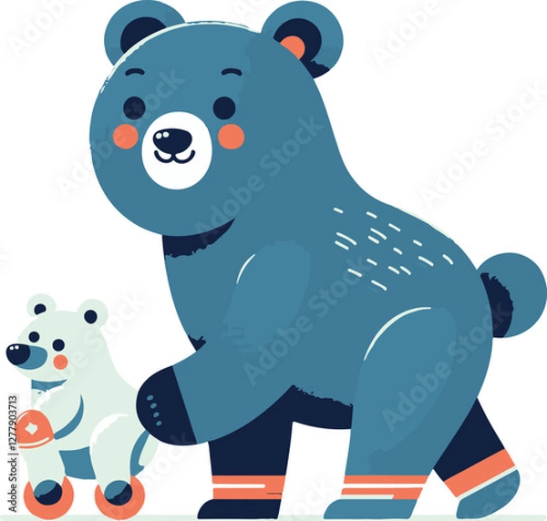 Fototapeta A simple Bear vector style with white background