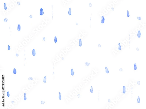 Obraz 降り注ぐ雨粒のイメージの手書き背景イラスト
