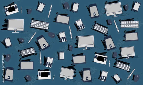 Obraz Backgrounds consisting of computer equipment.Vector
