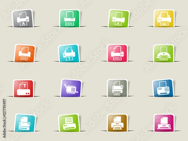 Fototapeta print icon set