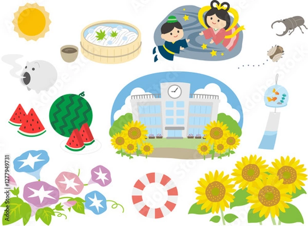 Obraz 夏のイラスト素材　セット