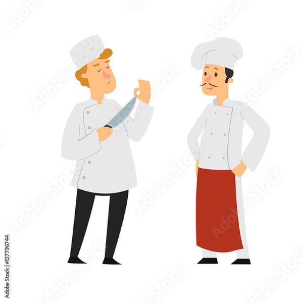Fototapeta two chef isolated on white background.