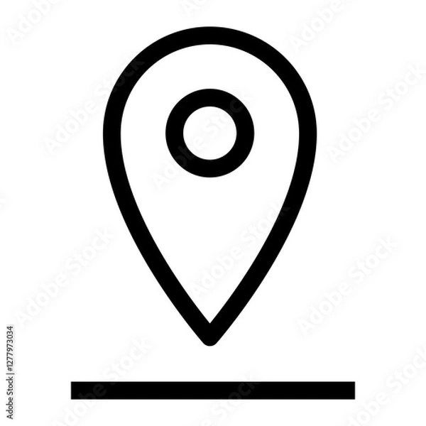 Fototapeta Location and Map thin icon