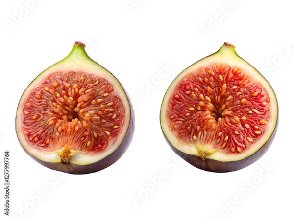 Obraz Figs set, Figs with slices, and Set of figs isolated