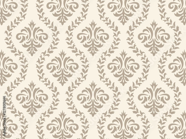 Fototapeta ヴィクトリア調のシームレスパターンのボタニカル背景イラスト