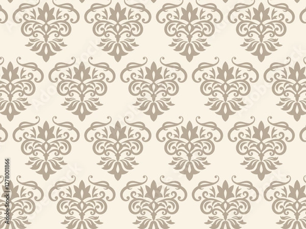 Fototapeta ヴィクトリア調のシームレスパターンのボタニカル背景イラスト