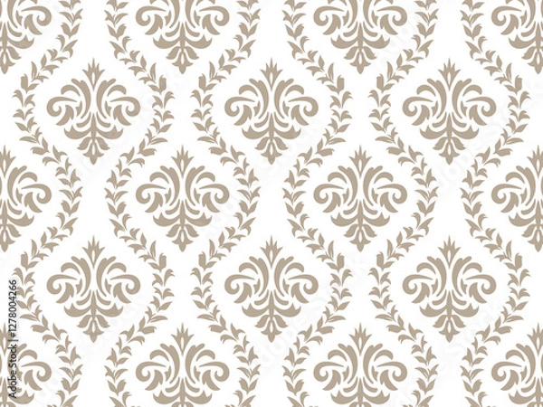 Obraz ヴィクトリア調のシームレスパターンのボタニカル背景イラスト