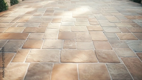 Fototapeta Seamless 3D Rendered Cobblestone Floor Texture