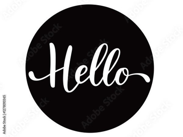 Fototapeta スタイリッシュなHelloの白黒文字イラスト/ベクターAI生成