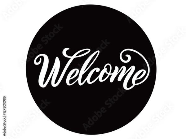 Fototapeta スタイリッシュなWelcomeの白黒文字イラスト/ベクターAI生成