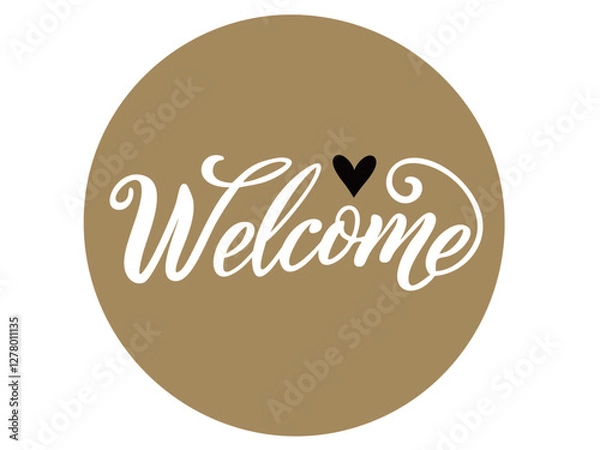 Fototapeta スタイリッシュなWelcomeのゴールド文字イラスト/ベクターAI生成