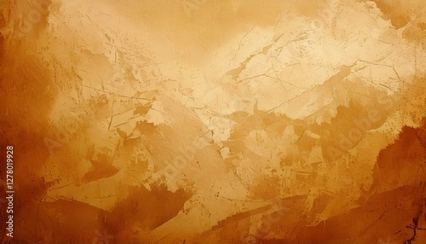 Fototapeta Background Light brown gradient watercolor texture with scratches and irregularities