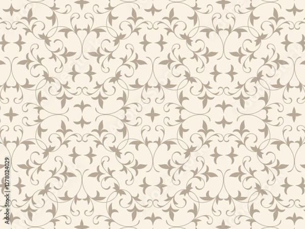 Obraz ボタニカルな模様のシームレスパターン背景イラスト