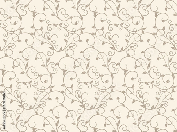 Obraz ボタニカルな模様のシームレスパターン背景イラスト