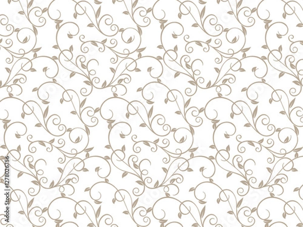 Obraz ボタニカルな模様のシームレスパターン背景イラスト