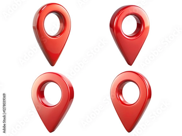 Fototapeta Location pins, a Set of map pointer collections isolated