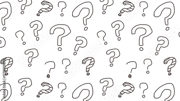 Obraz Seamless background illustration with question marks.