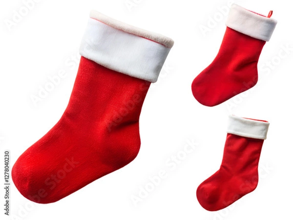 Fototapeta Christmas stockings, a Set of stocking collections isolated