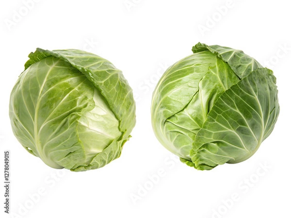 Fototapeta Two cabbage set, a Set of fresh cabbages, Cabbage collections isolated