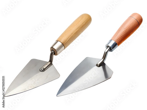 Obraz Two trowels, a Set of trowels with wood handle collections isolated