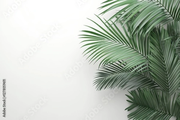 Fototapeta 3D Palm Tree Decor Isolated and White Background