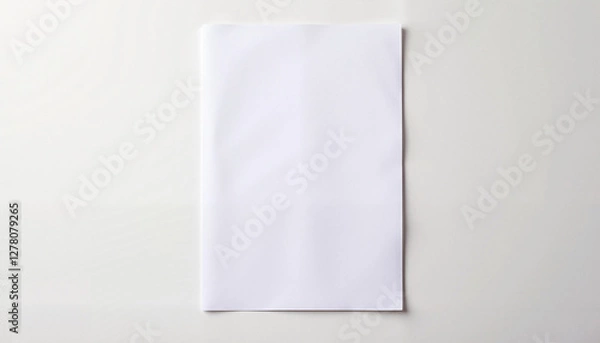 Fototapeta A wrinkled paper mockup placed against a plain white background. This textured design is ideal for showcasing handmade or creative stationery designs, logos, or unique branding concepts.