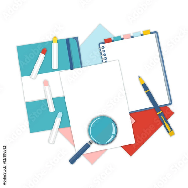 Obraz Flat design stationery