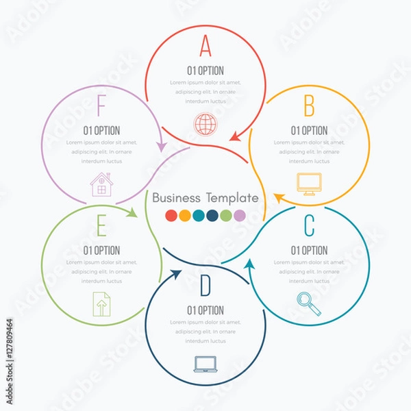 Fototapeta Thin line infographic element