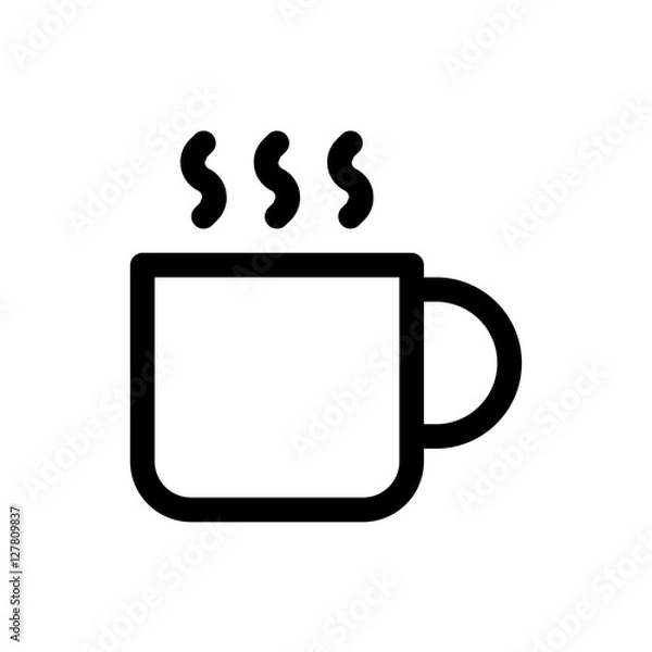 Fototapeta vector cup of coffee linear icon symbol