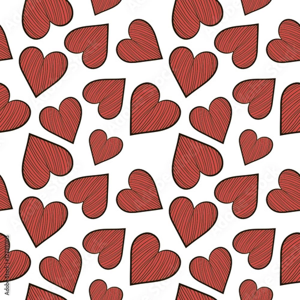 Fototapeta Hearts Seamless Background