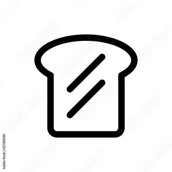 Fototapeta vector bread toast linear icon symbol