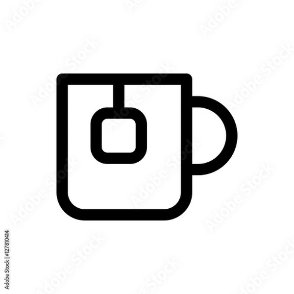 Fototapeta vector cup of tea linear icon symbol