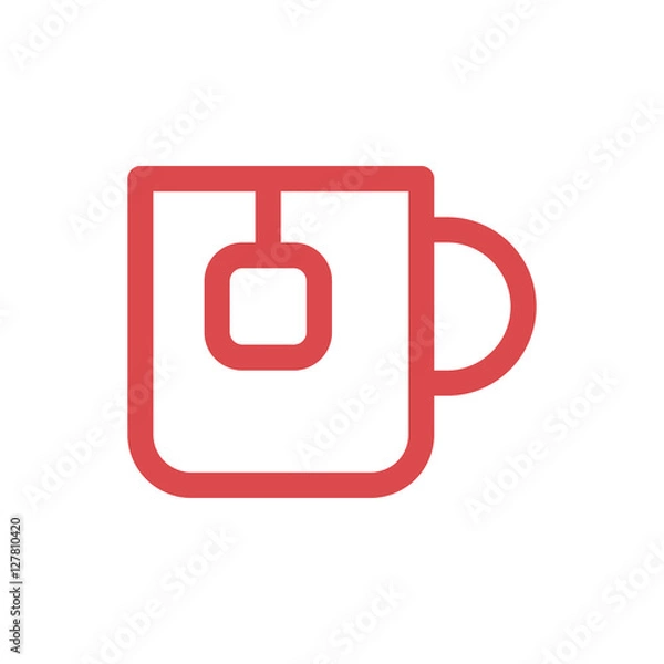 Fototapeta vector cup of tea linear icon symbol
