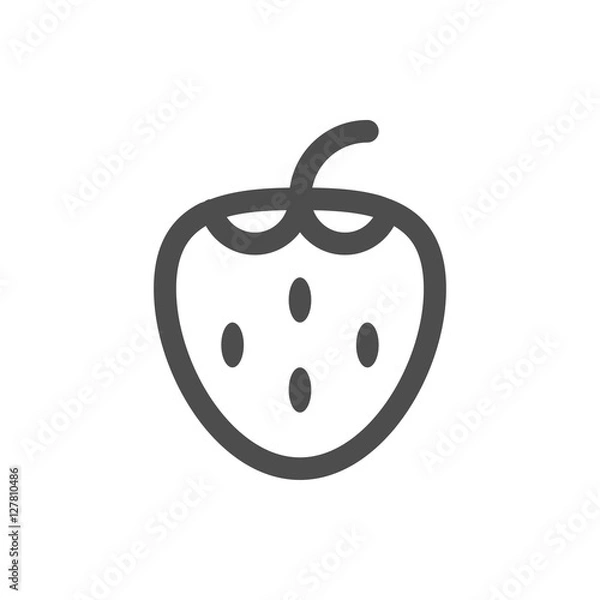 Fototapeta vector strawberry linear icon symbol