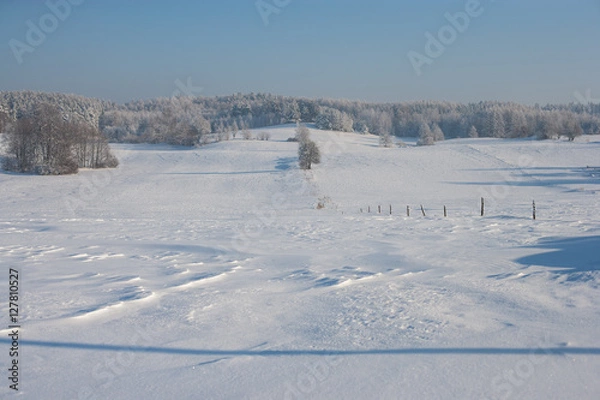 Obraz Wzgórza Dylewskie pod śniegiem