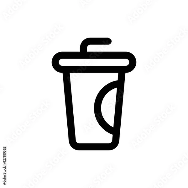 Fototapeta vector soft drink linear icon symbol