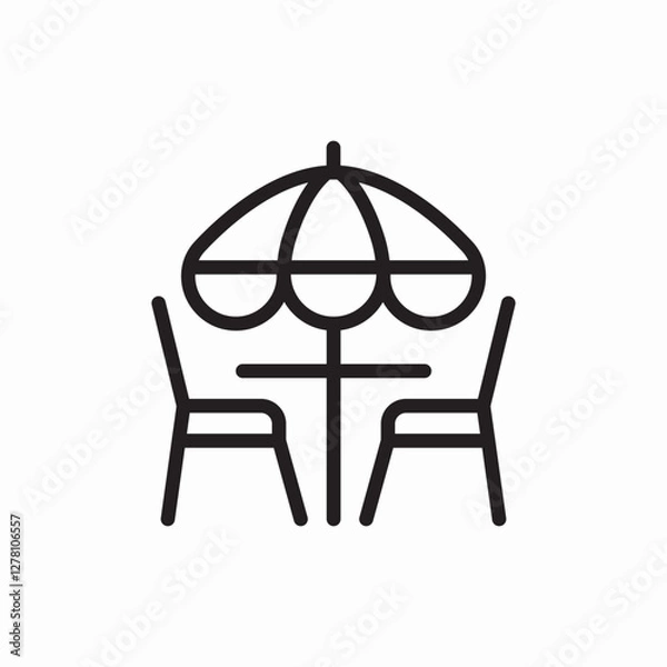 Obraz outdoor cafe table icon vector sign