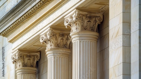 Fototapeta Federal Reserve building with architectural details. Featuring financial oversight and economic management