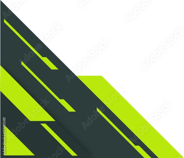 Fototapeta Abstract geometric green corner border
