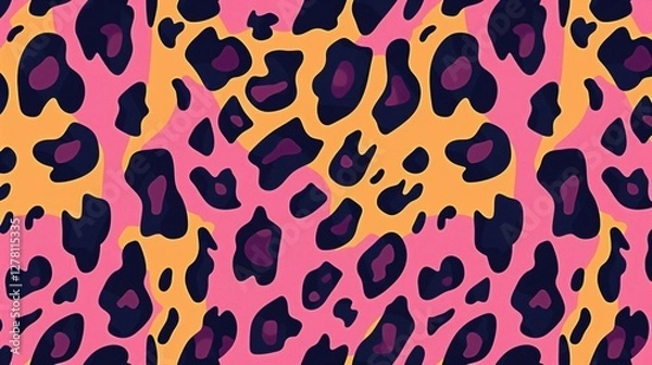 Obraz Vibrant Seamless Pattern in Viva Magenta, Color of the Year 2023