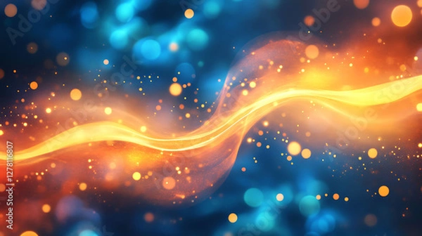 Fototapeta Abstract representation of fire and water with bokeh effect