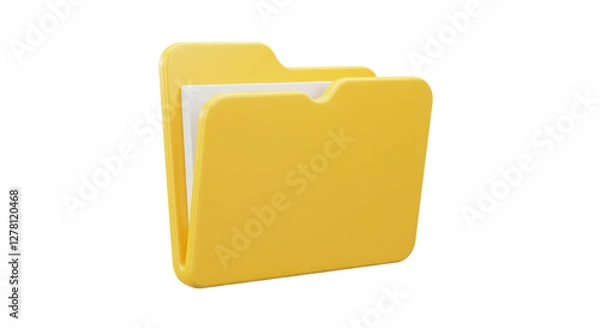 Fototapeta Full yellow folder icon isolated on white