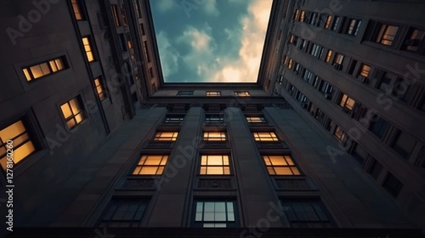 Fototapeta Federal Reserve building with evening sky in the background. Featuring monetary control and global economy